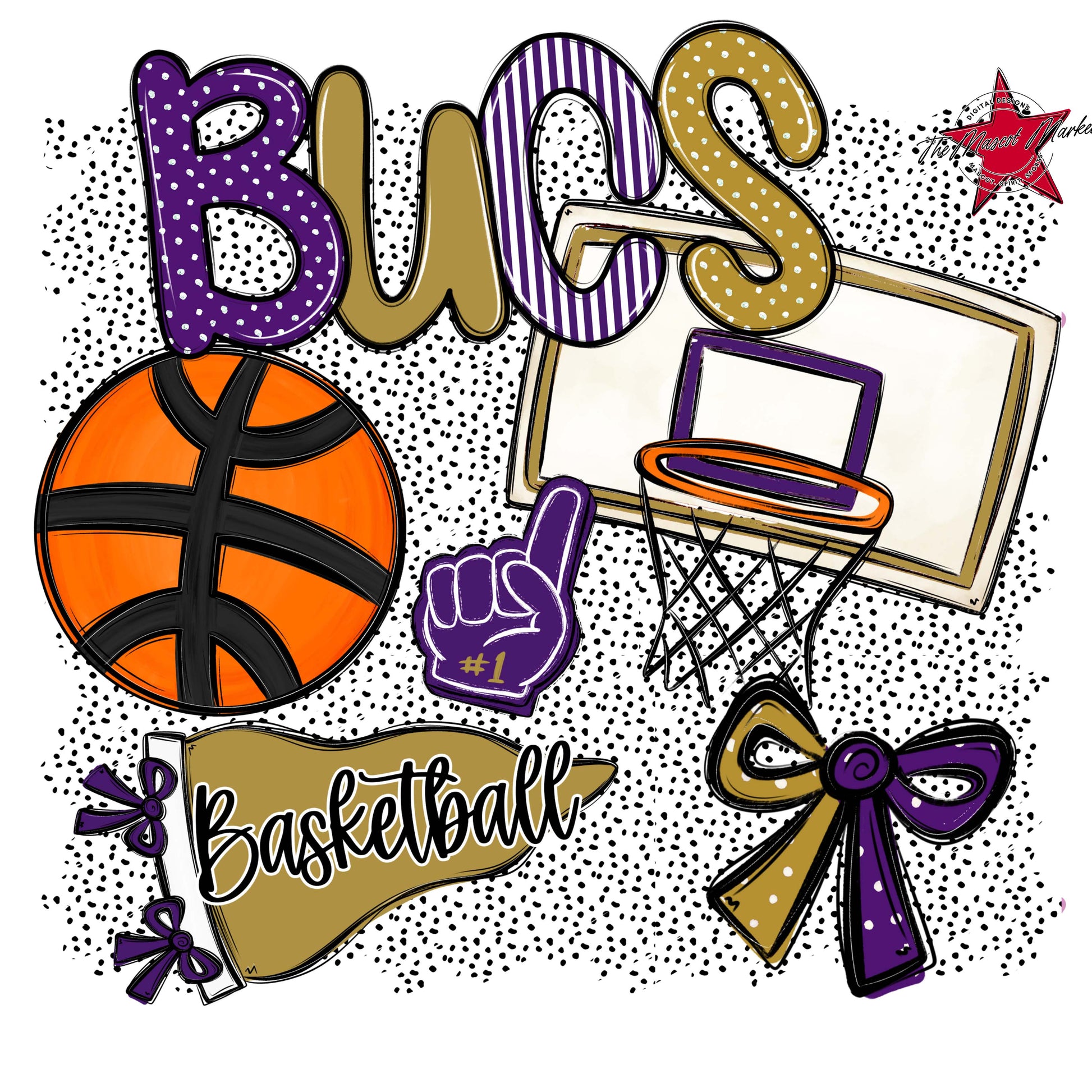Bucs Basketball Spirit-Purple & Gold