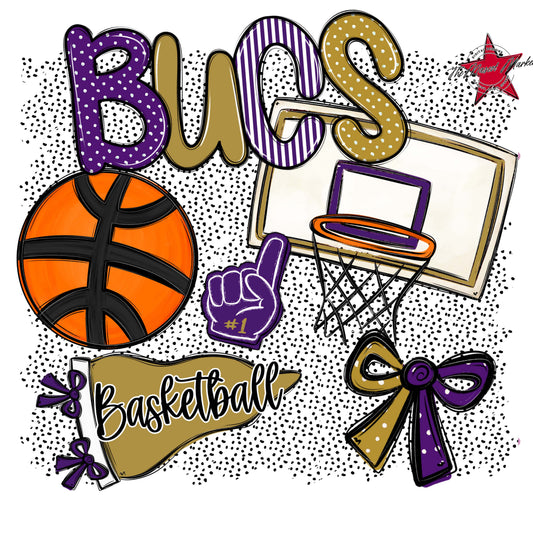 Bucs Basketball Spirit-Purple & Gold