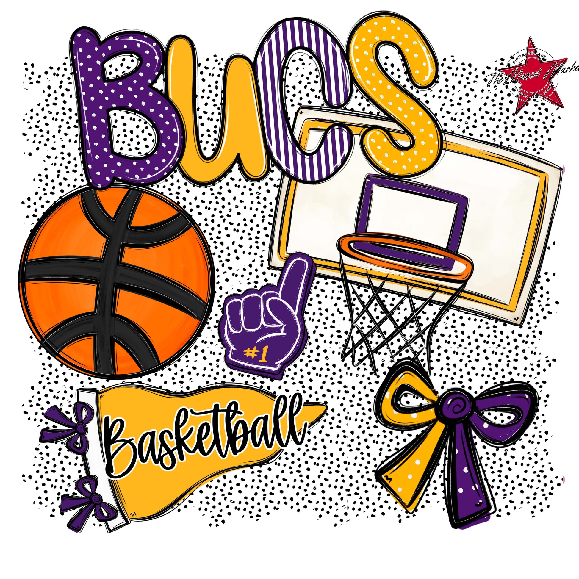 Bucs Basketball Spirit-Purple & Yellow