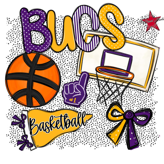 Bucs Basketball Spirit-Purple & Yellow