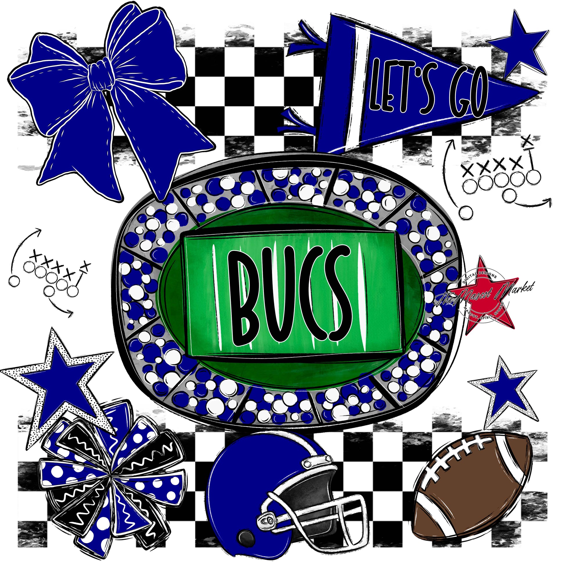 Bucs Checkers Spirit Design-Blue