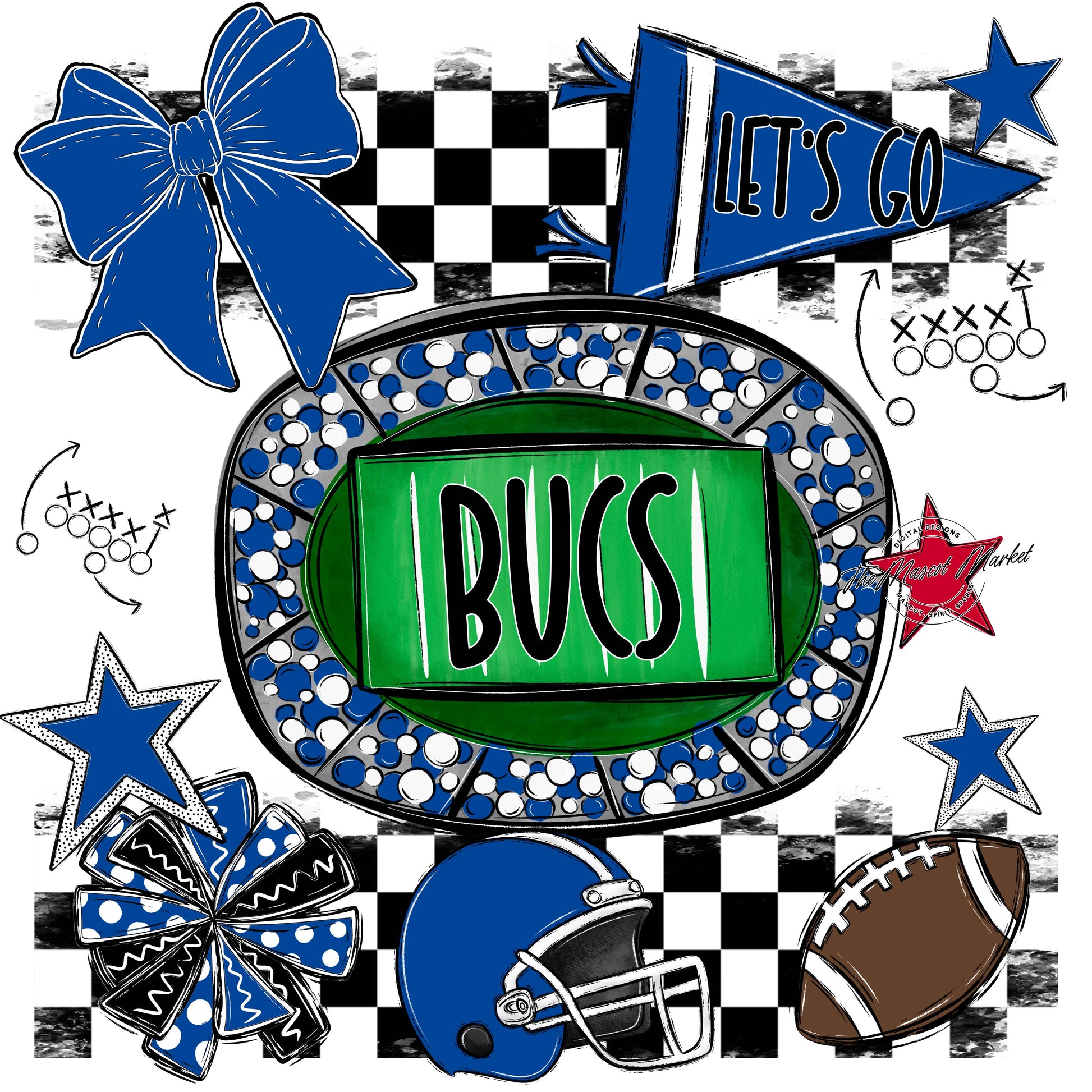 Bucs Checkers Spirit Design-Off Blue