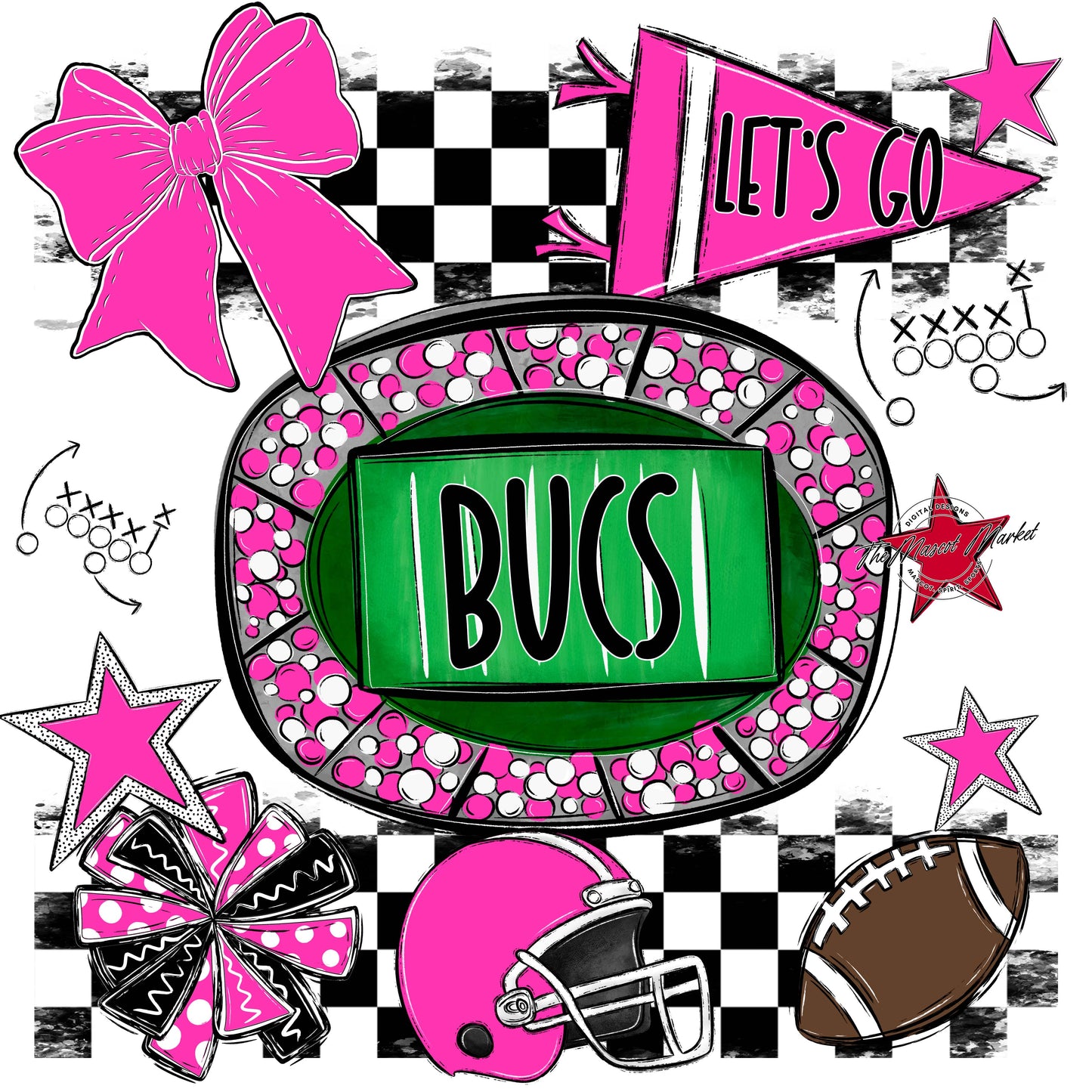 Bucs Checkers Spirit Design-Pink