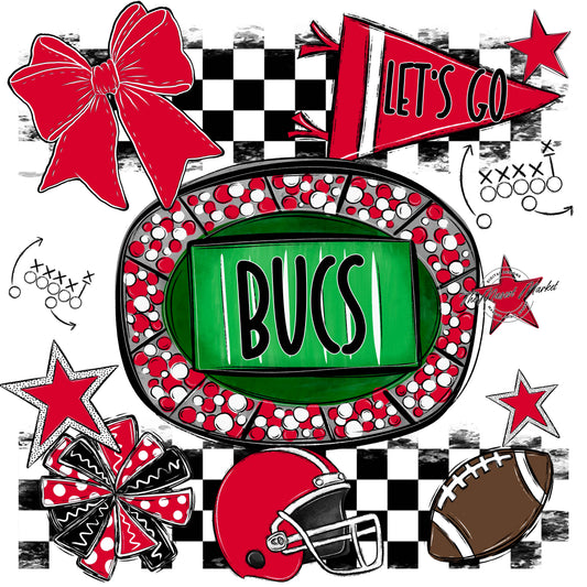 Bucs Checkers Spirit Design-Red