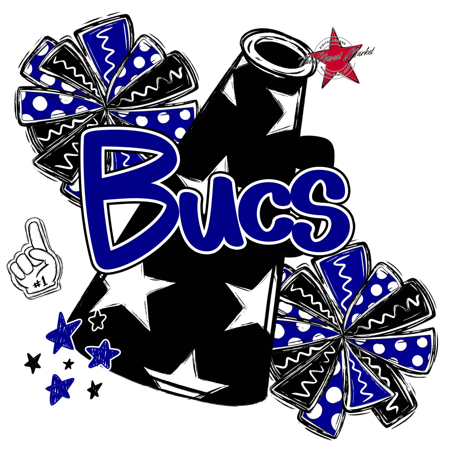 Bucs Cheer Megaphone Design-Blue