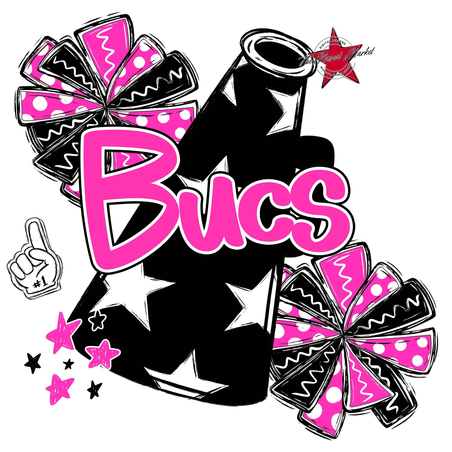 Bucs Cheer Megaphone Design-Pink
