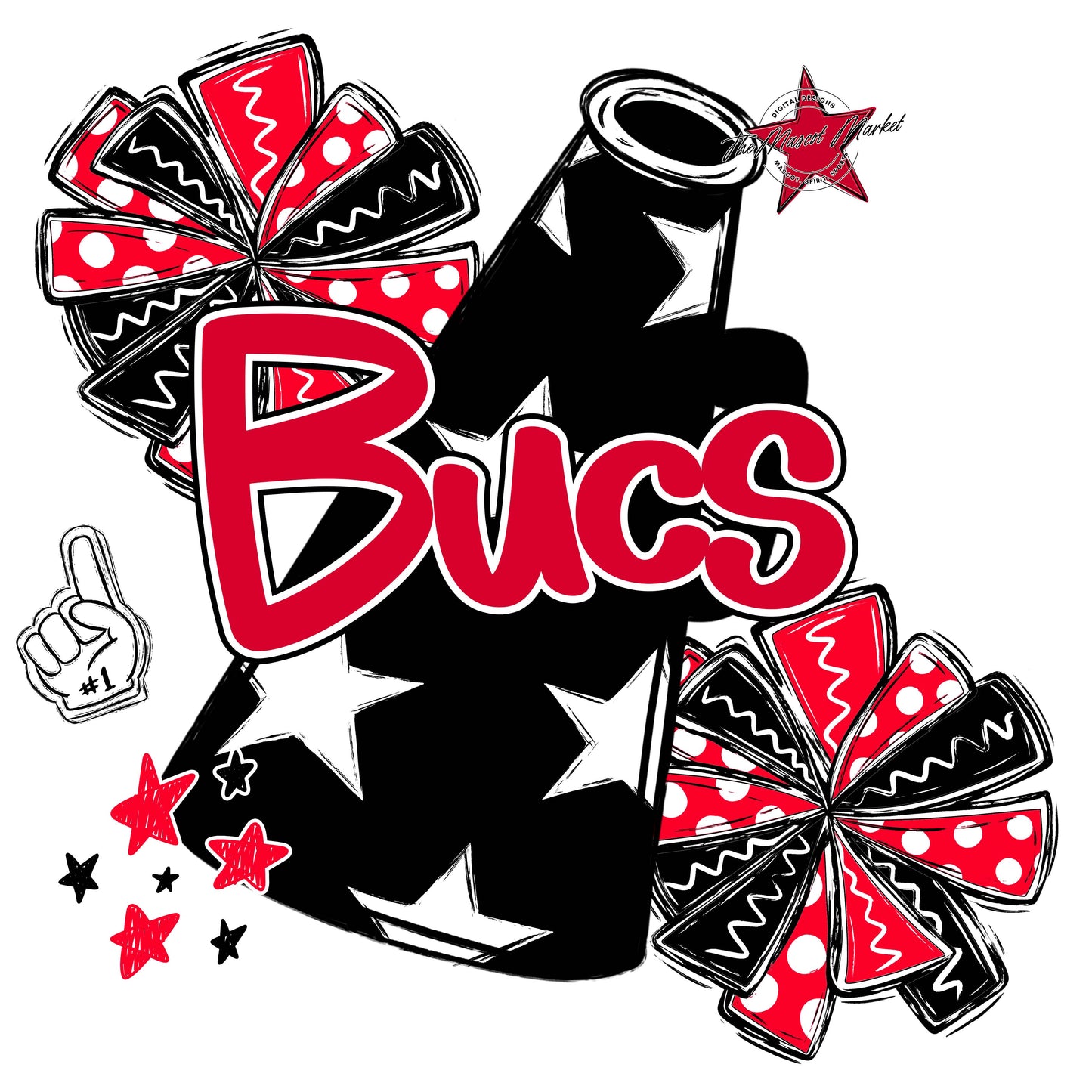 Bucs Cheer Megaphone Design-Red
