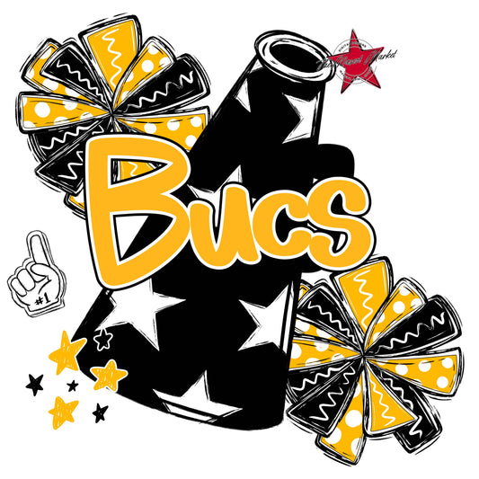 Bucs Cheer Megaphone Design-Yellow