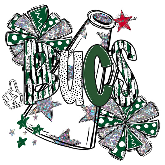 Bucs Cheer Megaphone Scrape-Green