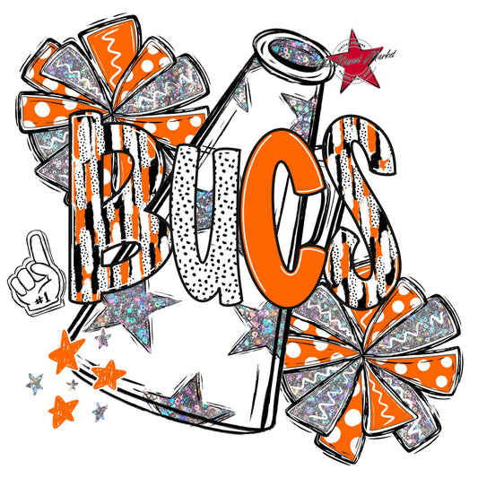Bucs Cheer Megaphone Scrape-Orange