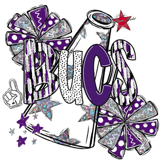 Bucs Cheer Megaphone Scrape-Purple