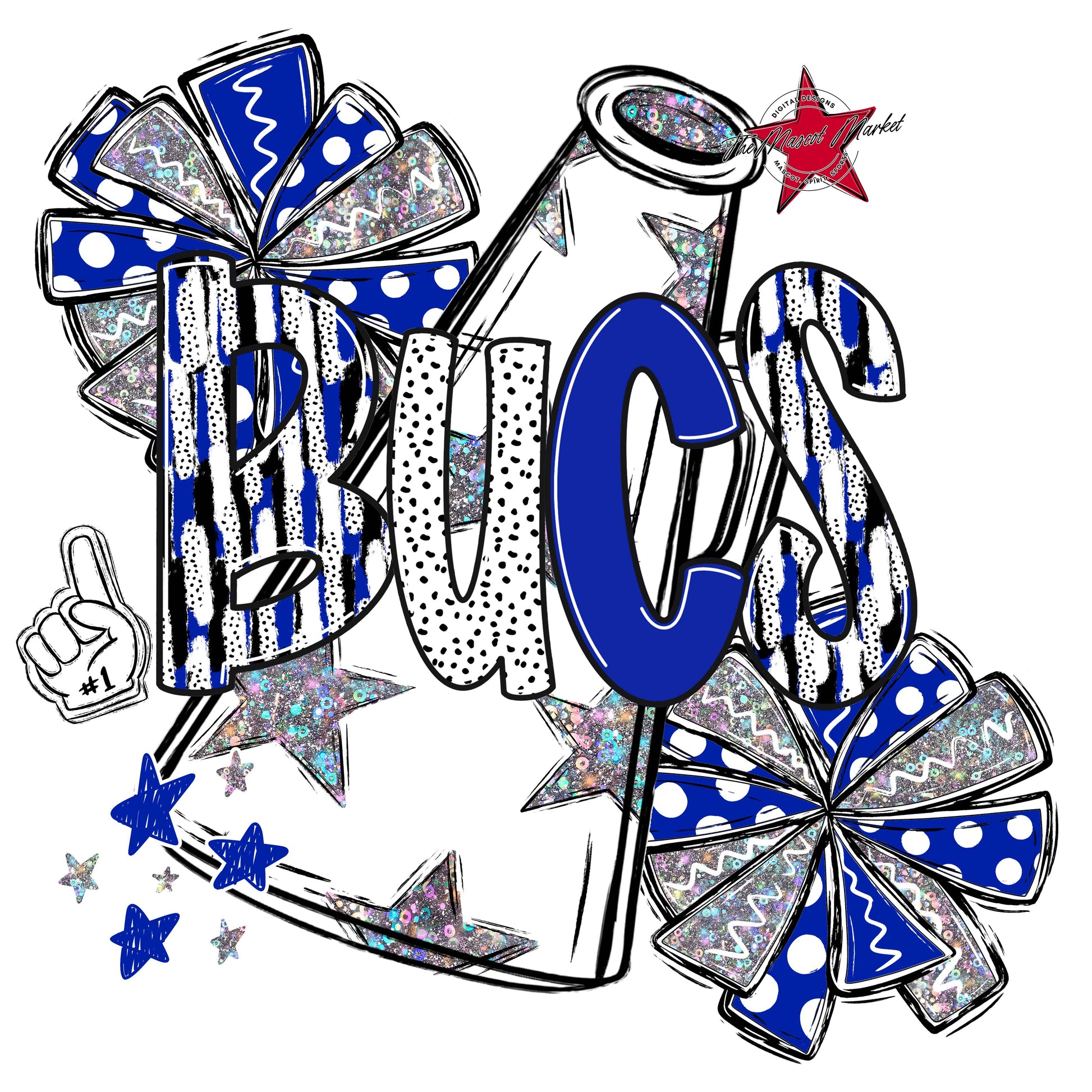 Bucs Cheer Megaphone Scrape-Royal Blue