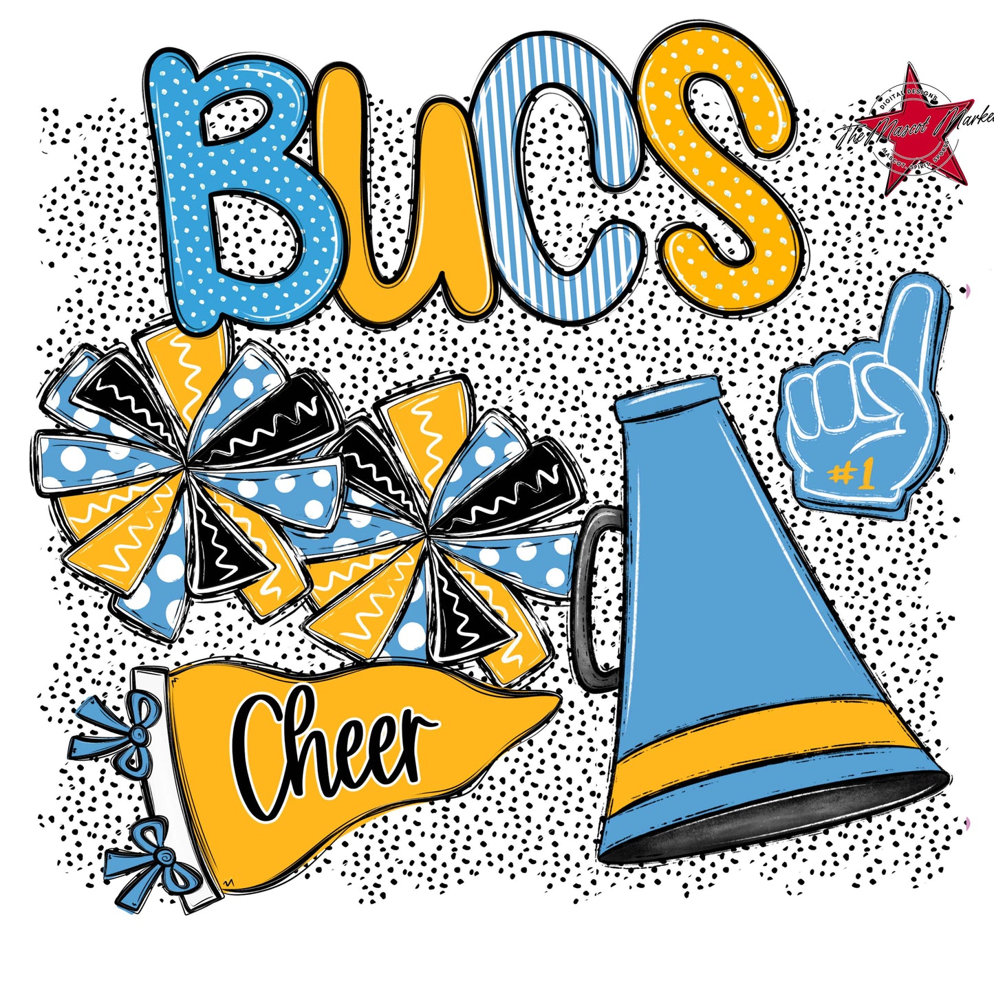 Bucs Cheer Spirit-Carolina Blue & Yellow