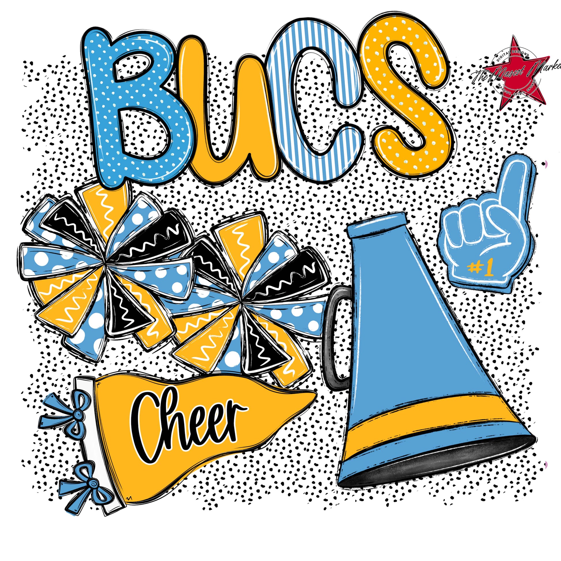 Bucs Cheer Spirit-Carolina Blue & Yellow