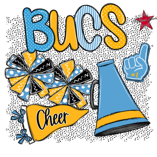 Bucs Cheer Spirit-Carolina Blue & Yellow