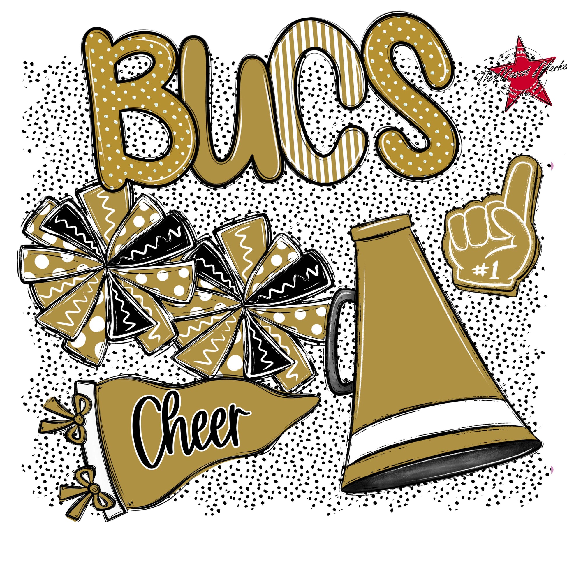 Bucs Cheer Spirit-Gold