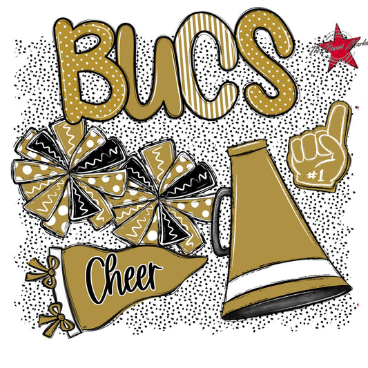 Bucs Cheer Spirit-Gold