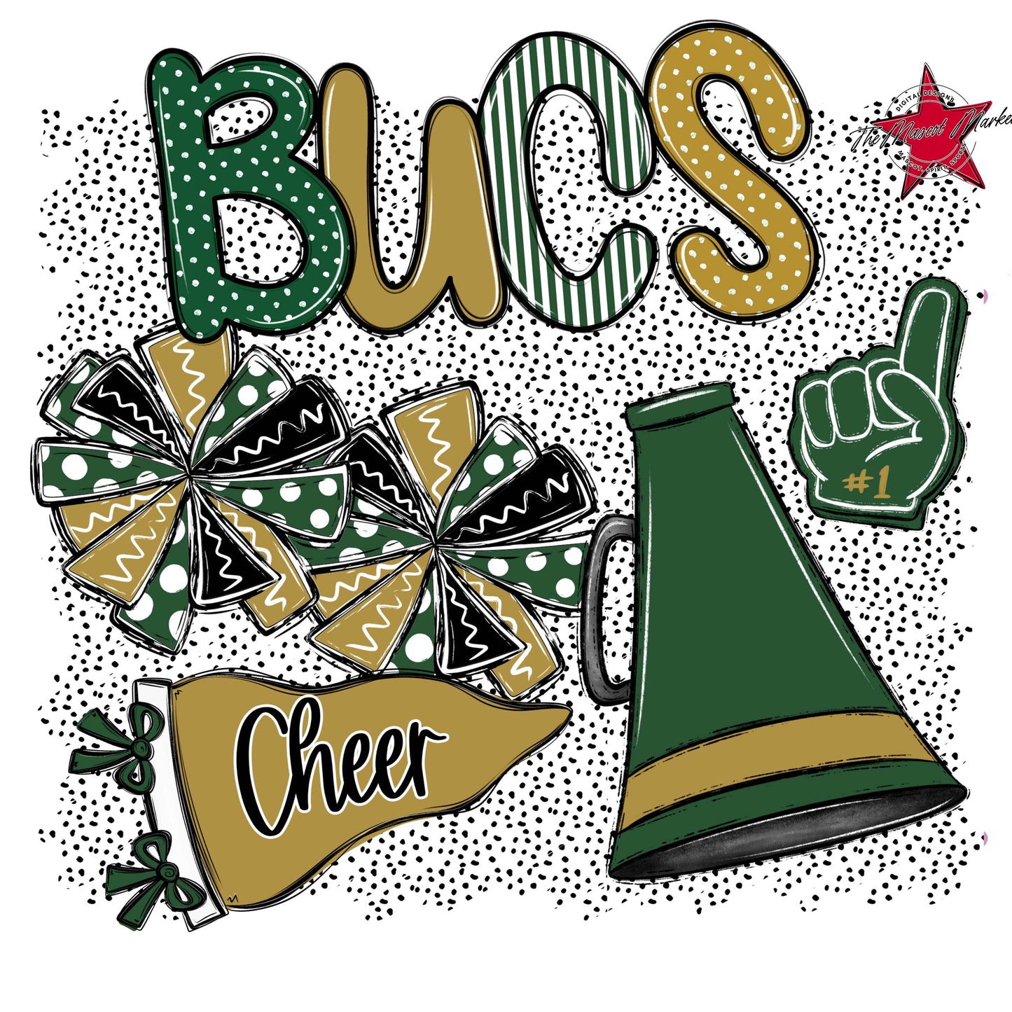 Bucs Cheer Spirit-Green & Gold
