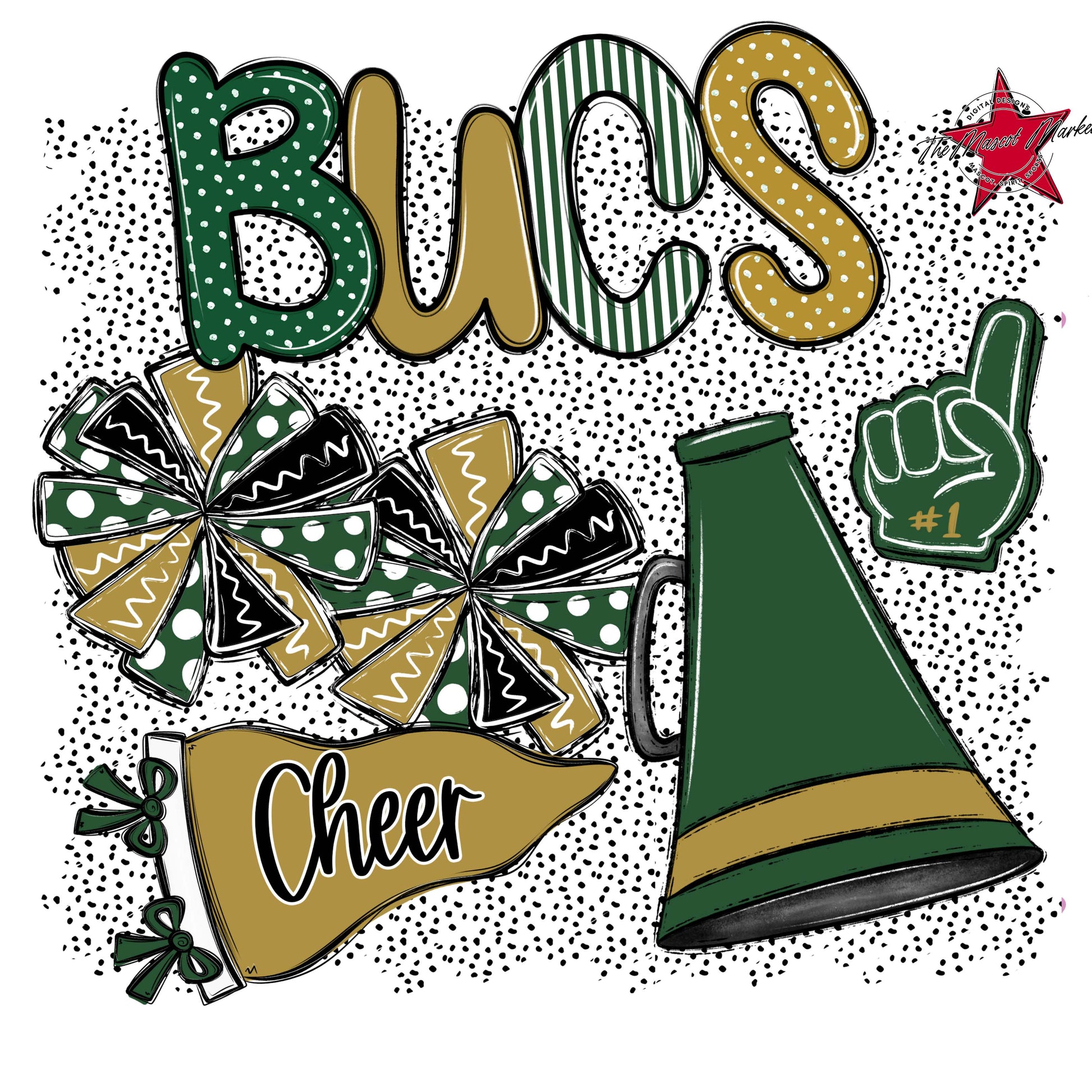 Bucs Cheer Spirit-Green & Gold