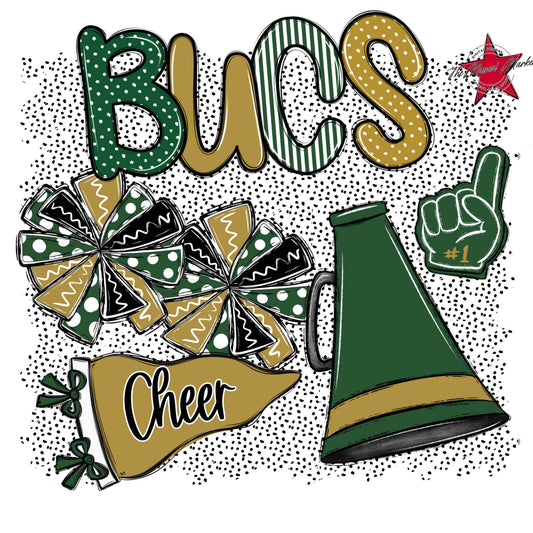 Bucs Cheer Spirit-Green & Gold