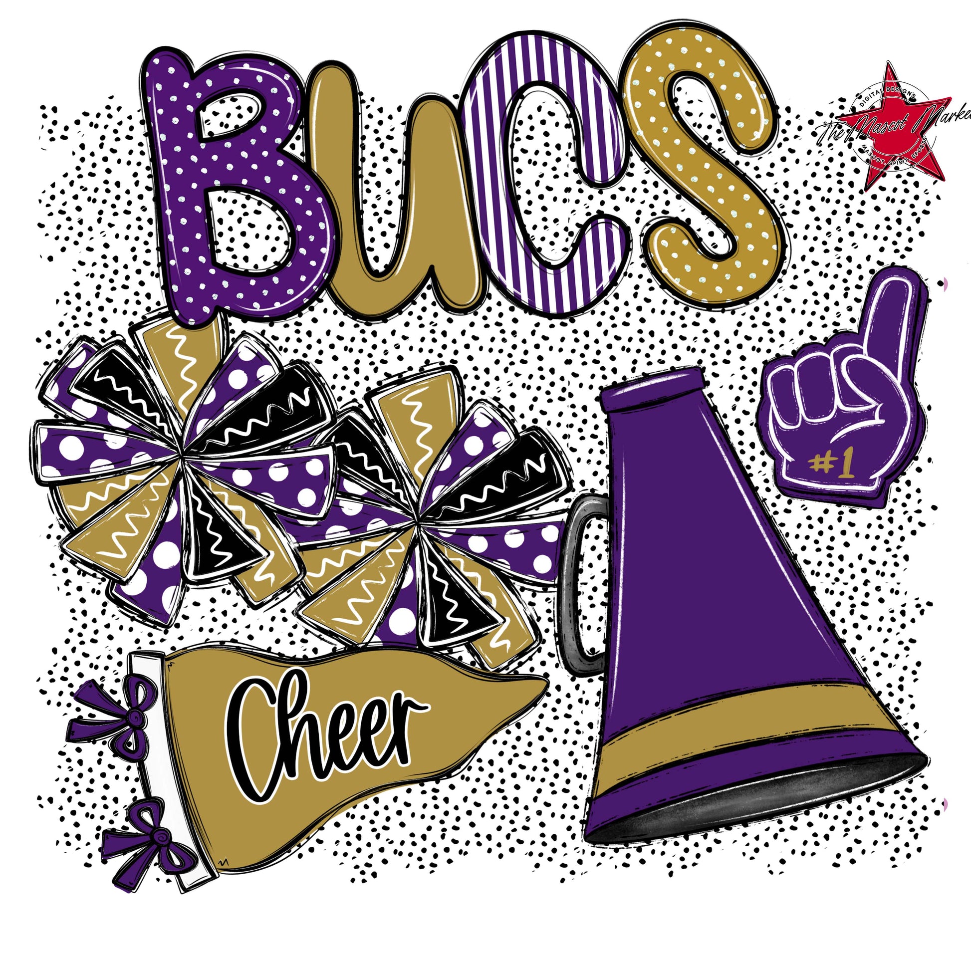 Bucs Cheer Spirit-Purple & Gold