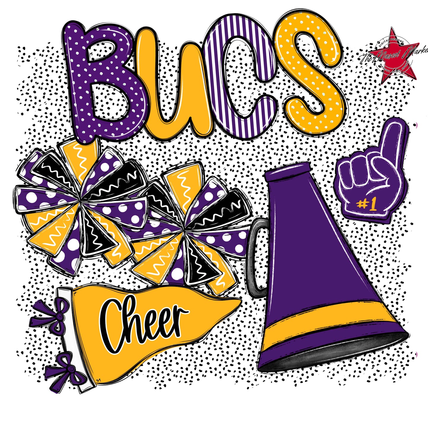 Bucs Cheer Spirit-Purple & Yellow