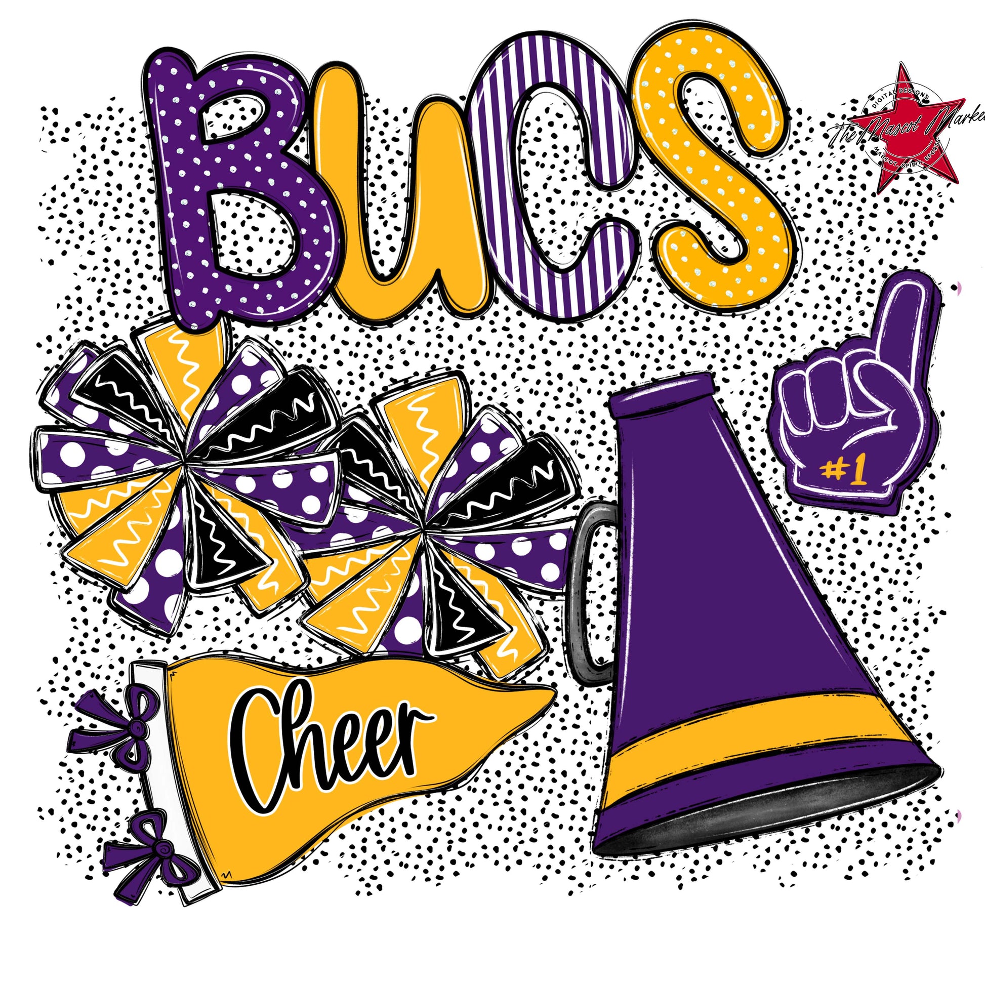 Bucs Cheer Spirit-Purple & Yellow