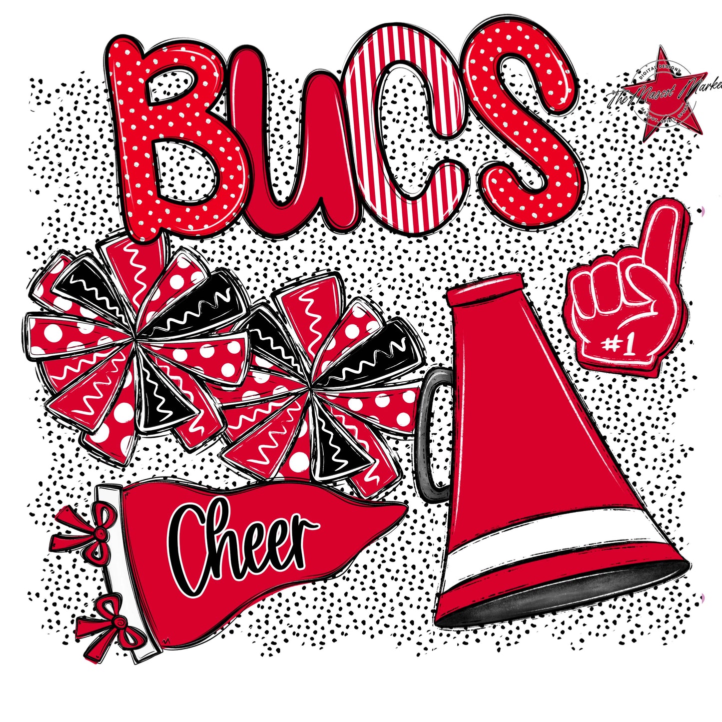 Bucs Cheer Spirit-Red