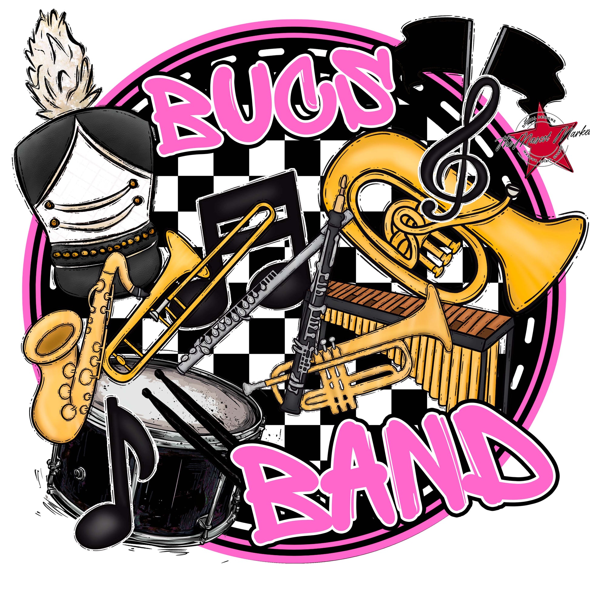 Bucs Circle Band Frame-Baby Pink