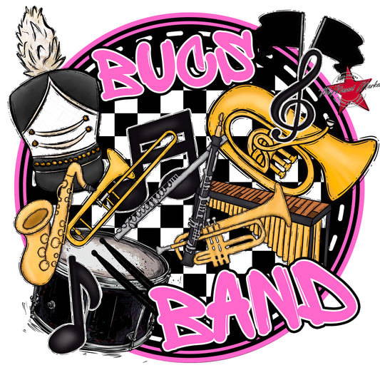 Bucs Circle Band Frame-Baby Pink