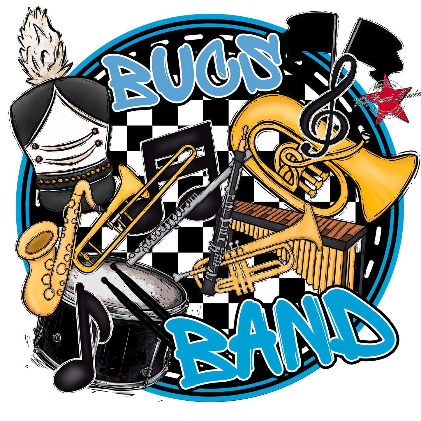 Bucs Circle Band Frame-Carolina Blue