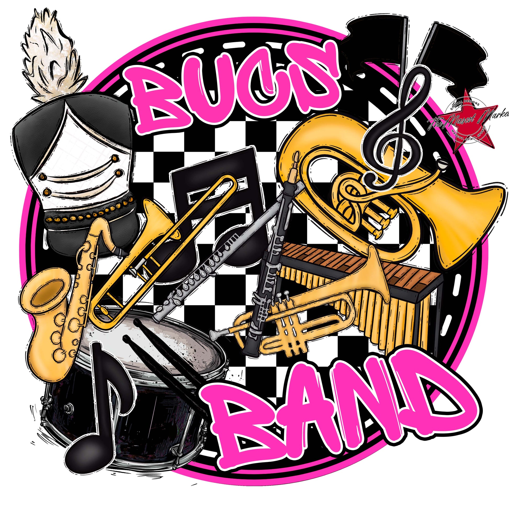 Bucs Circle Band Frame-Pink