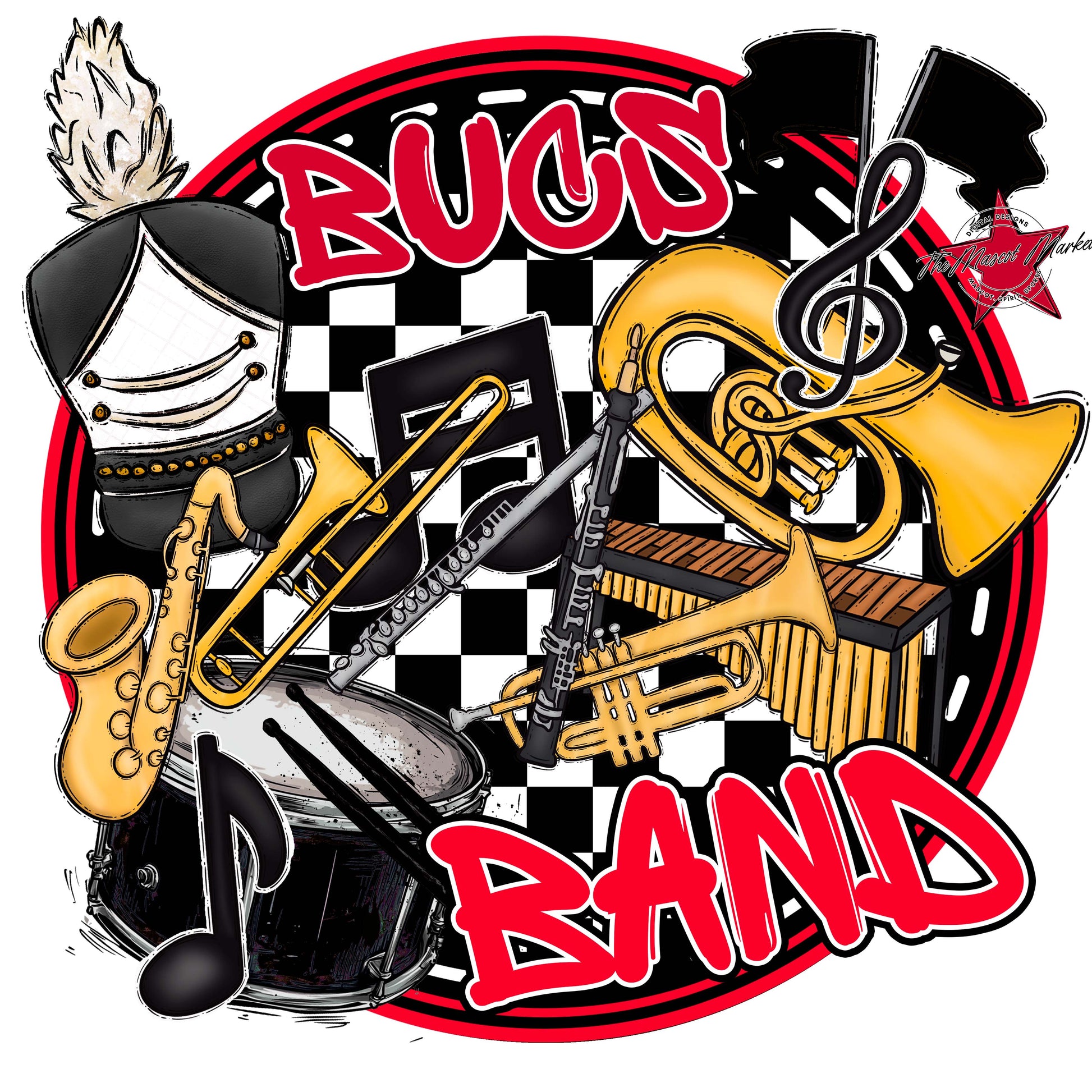 Bucs Circle Band Frame-Red
