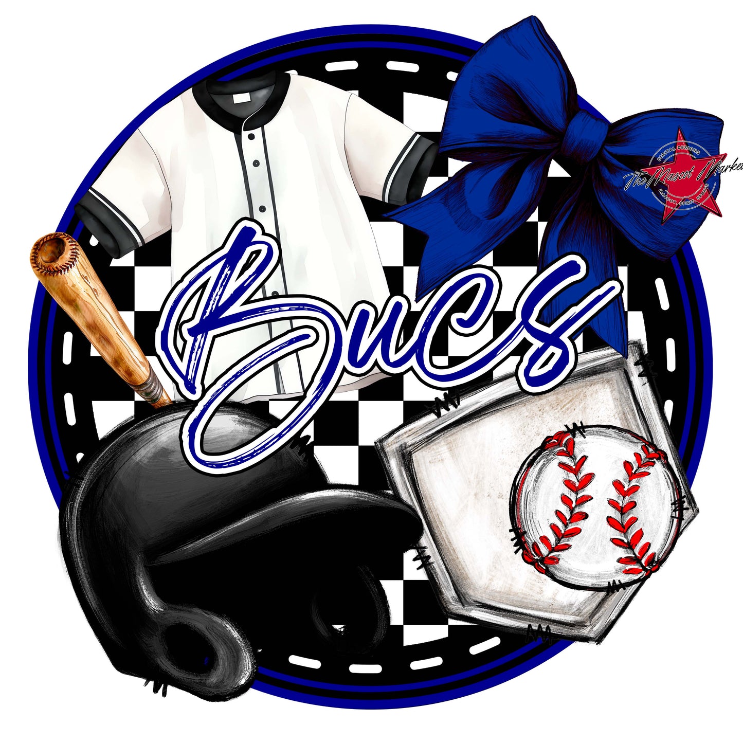 Bucs Circle Baseball Frame-Blue