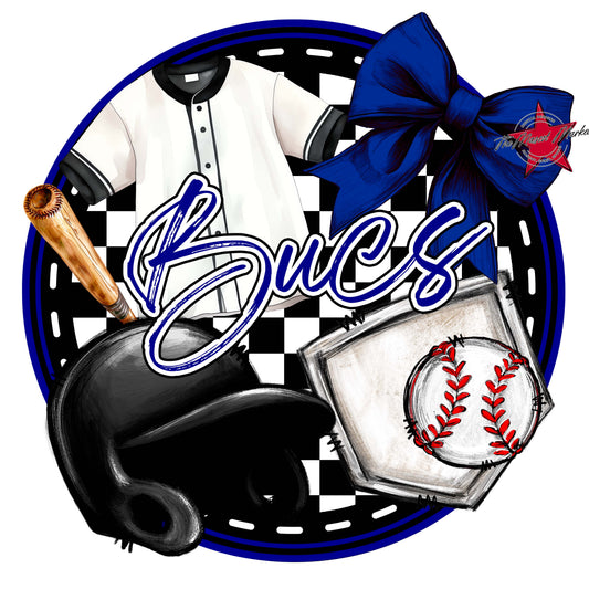 Bucs Circle Baseball Frame-Blue