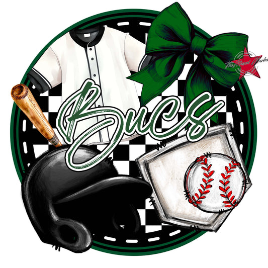 Bucs Circle Baseball Frame-Green