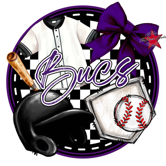 Bucs Circle Baseball Frame-Purple