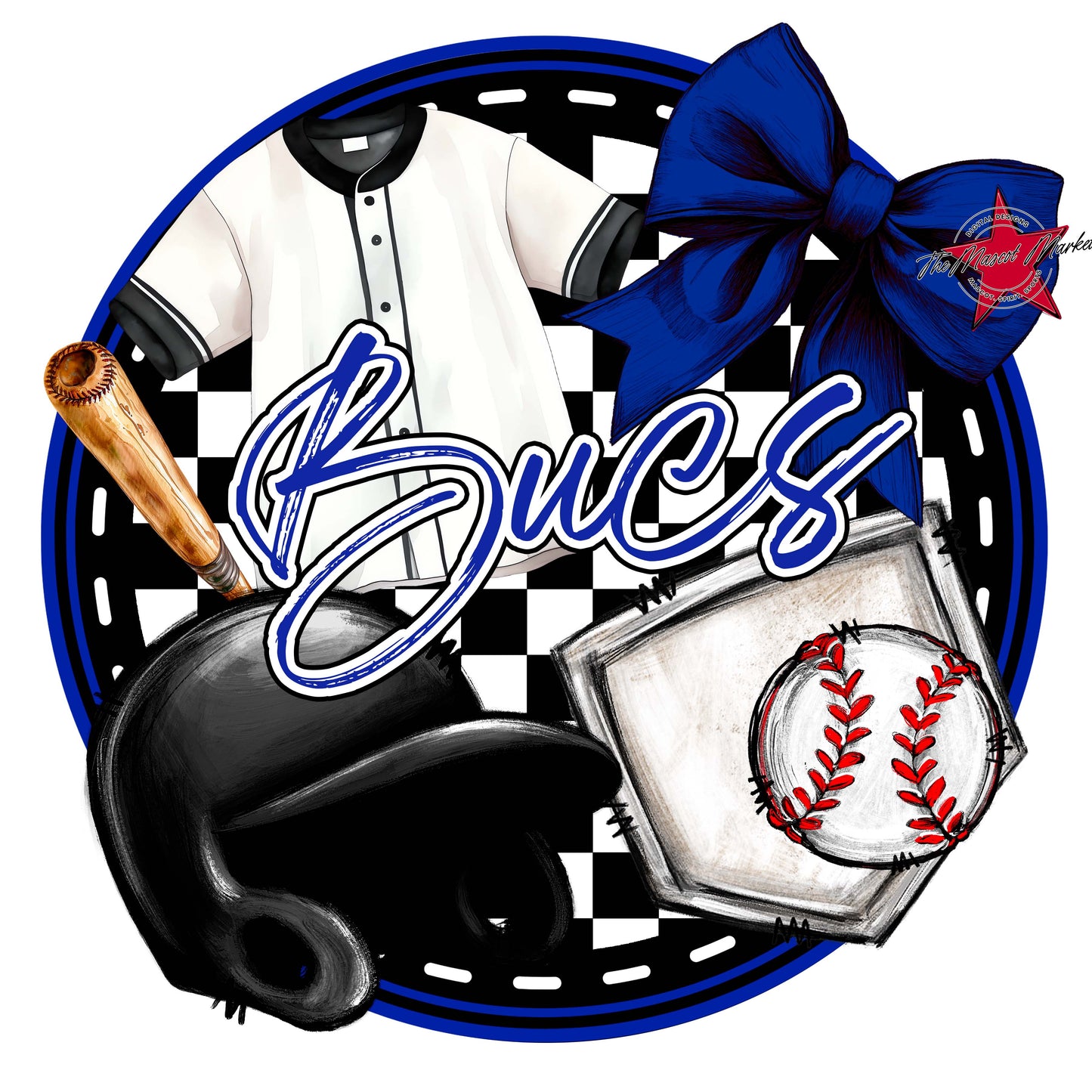 Bucs Circle Baseball Frame-Royal Blue