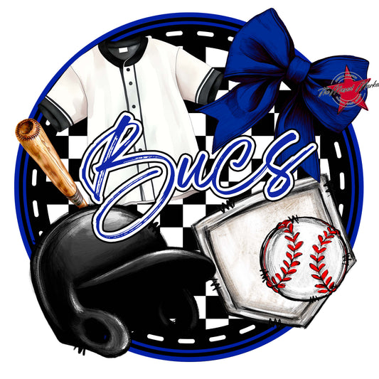 Bucs Circle Baseball Frame-Royal Blue