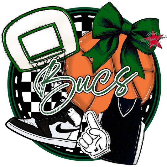 Bucs Circle Basketball Frame-Green
