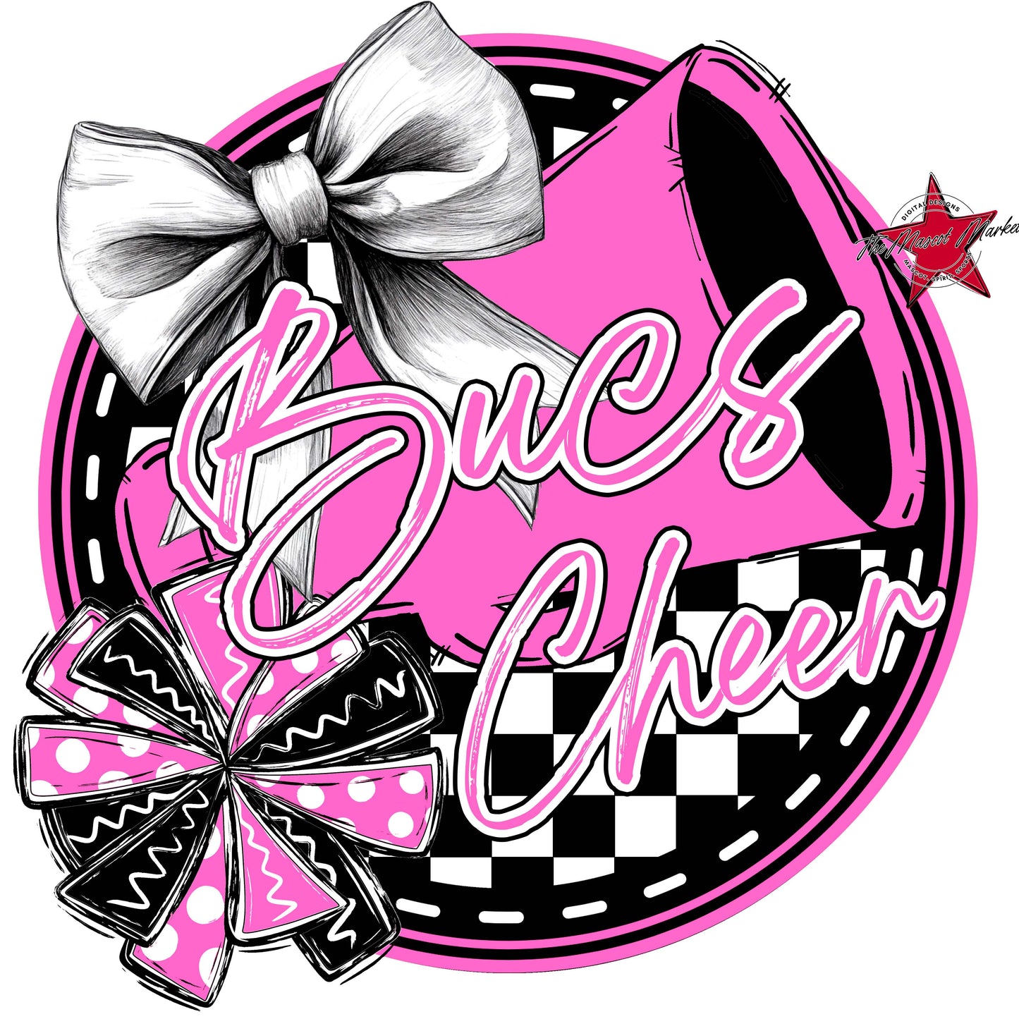 Bucs Circle Cheer Frame-Baby Pink