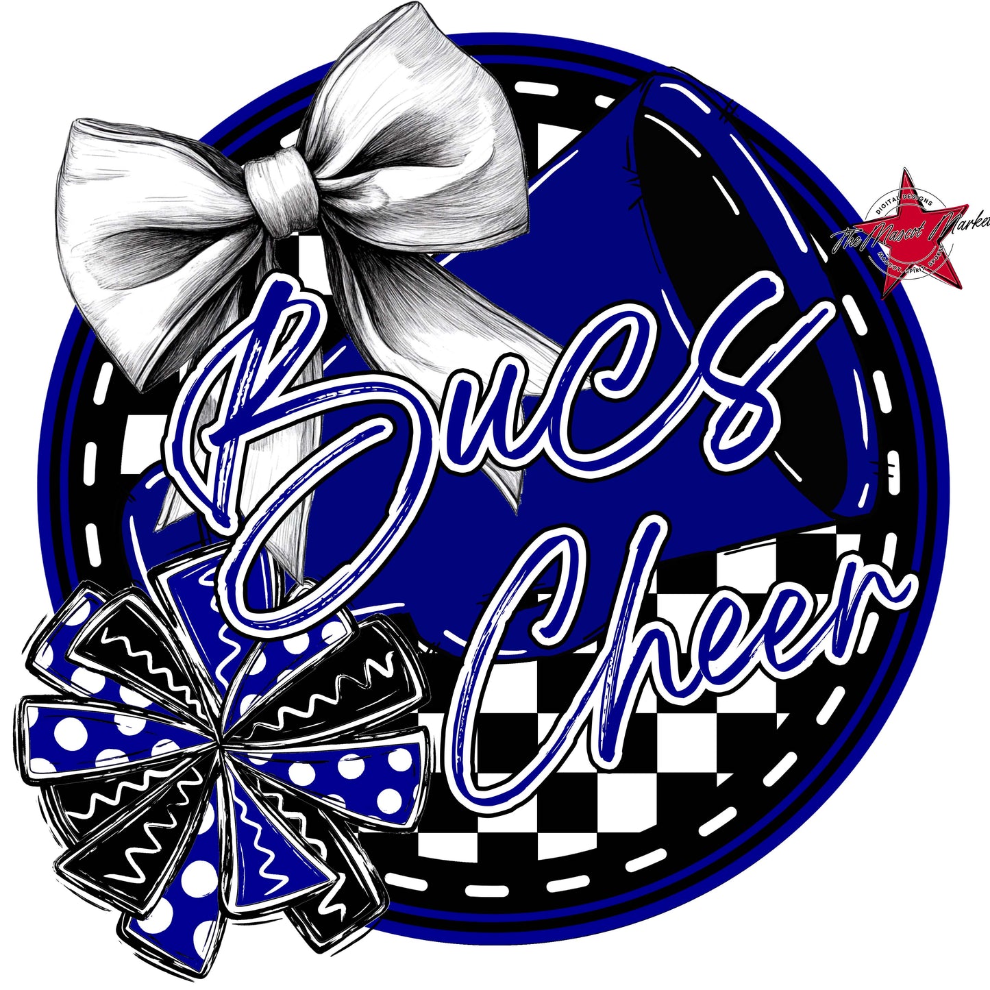 Bucs Circle Cheer Frame-Blue