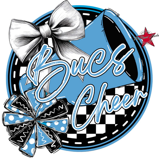Bucs Circle Cheer Frame-Carolina Blue