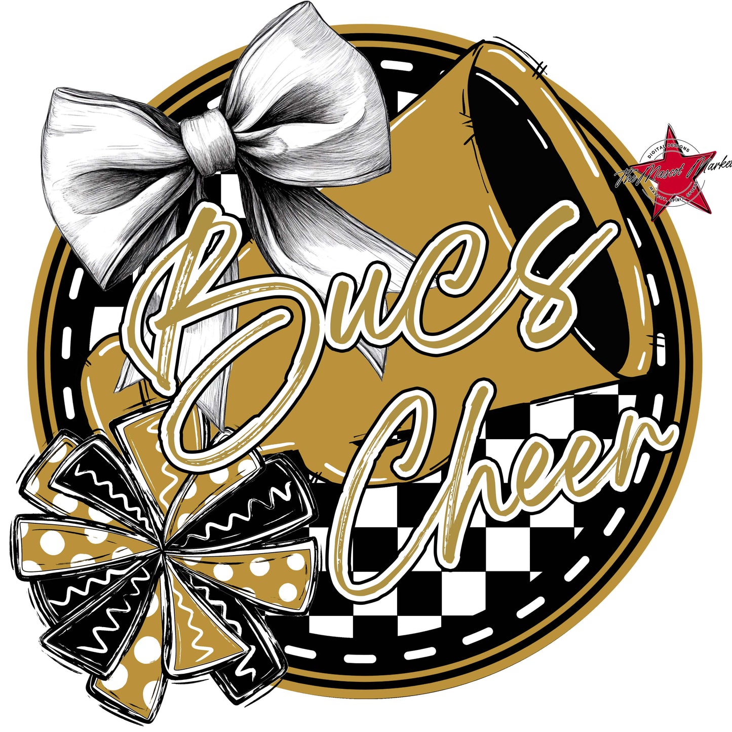 Bucs Circle Cheer Frame-Gold