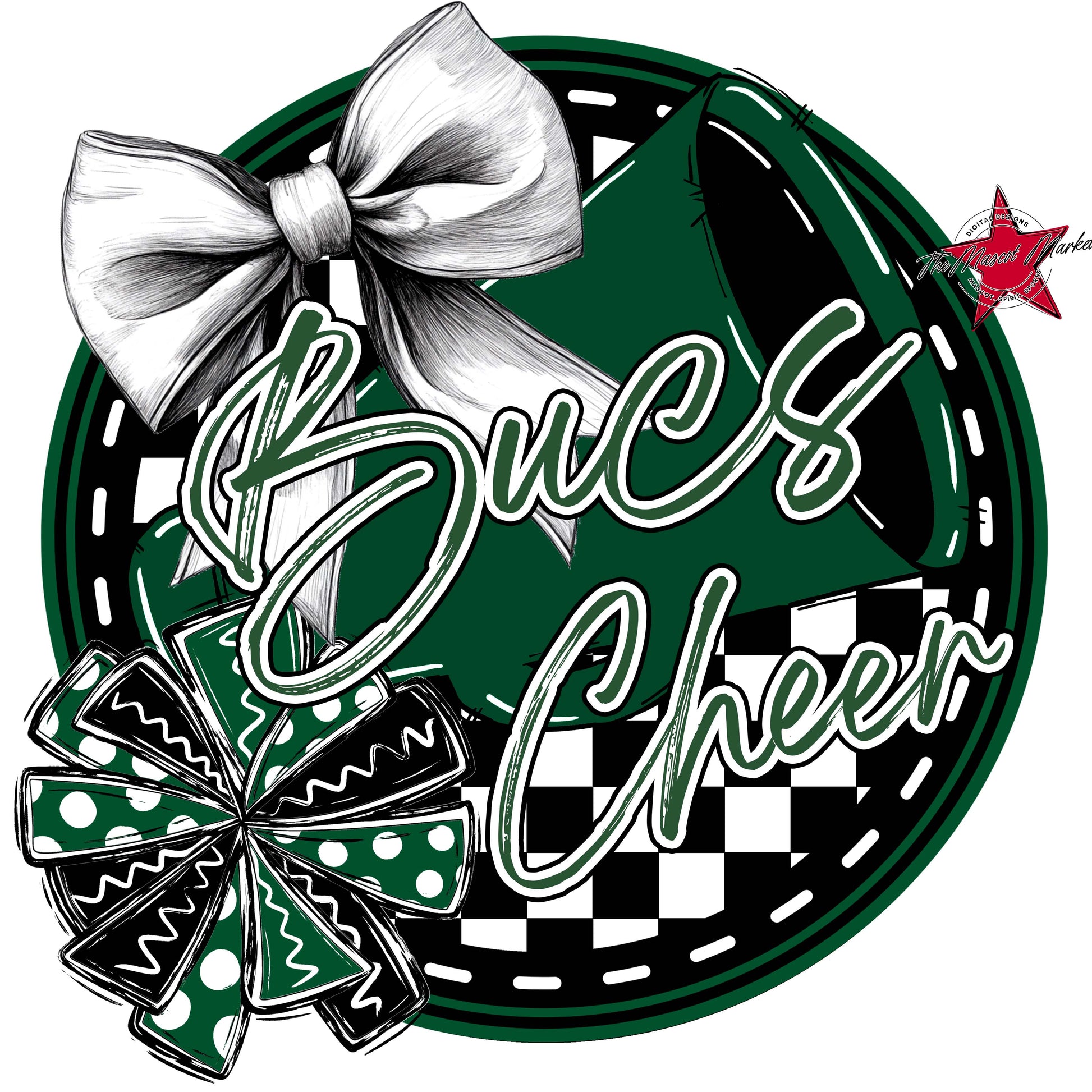 Bucs Circle Cheer Frame-Green