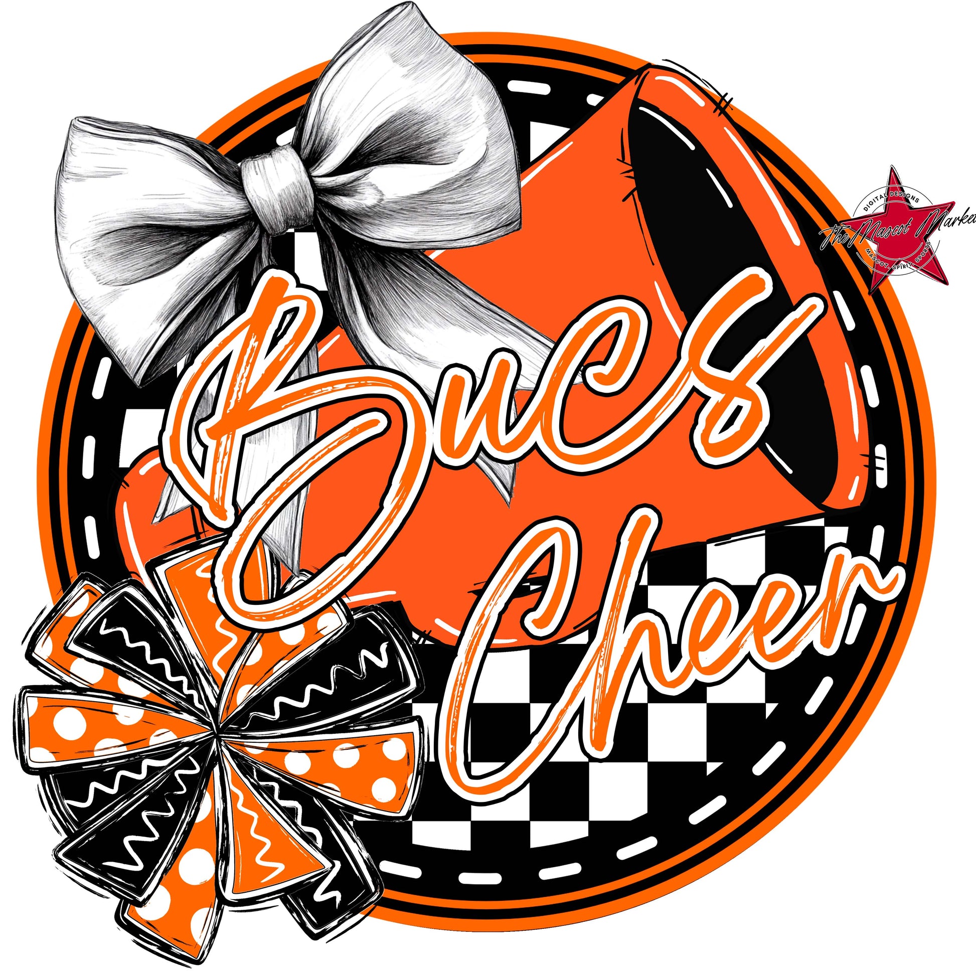 Bucs Circle Cheer Frame-Orange