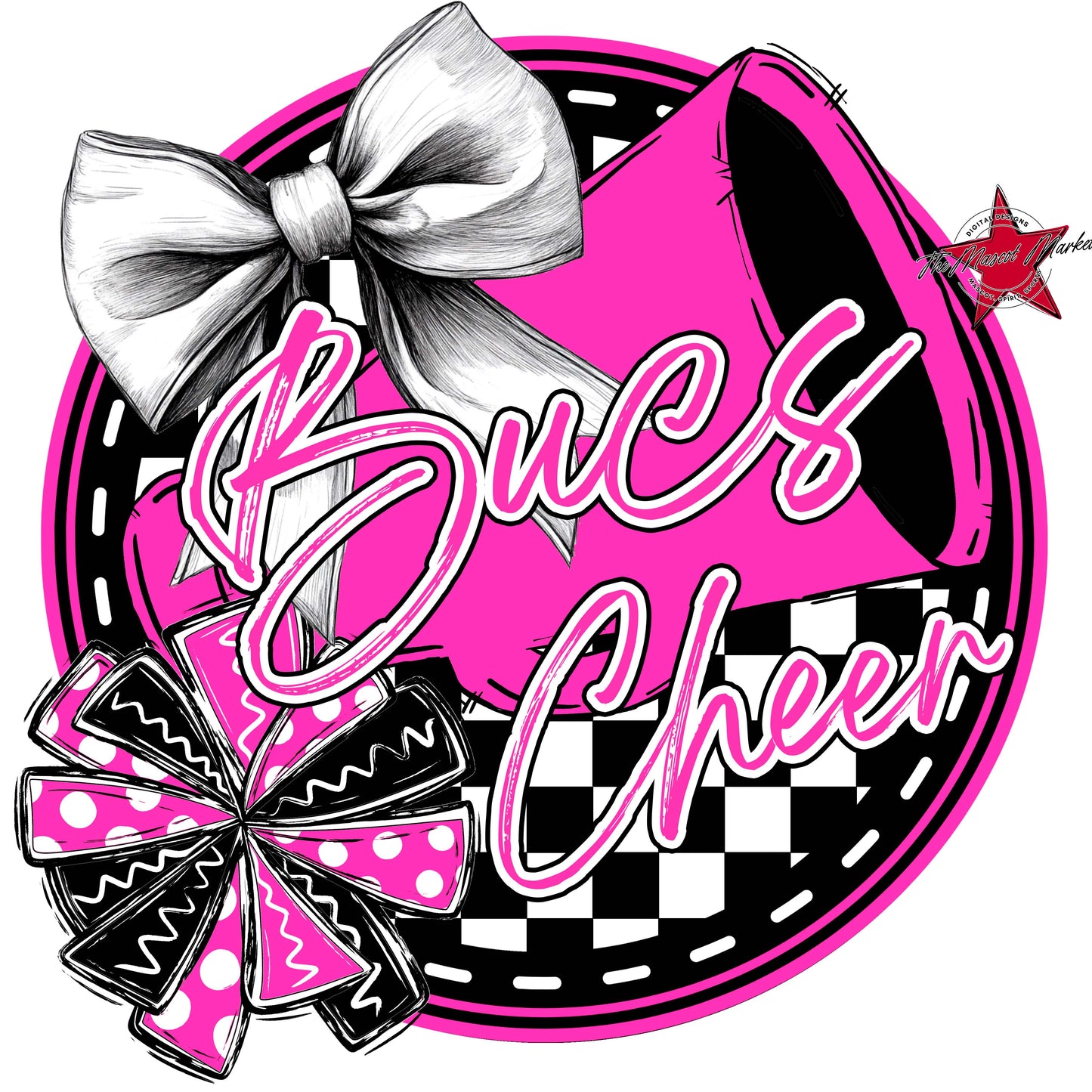 Bucs Circle Cheer Frame-Pink