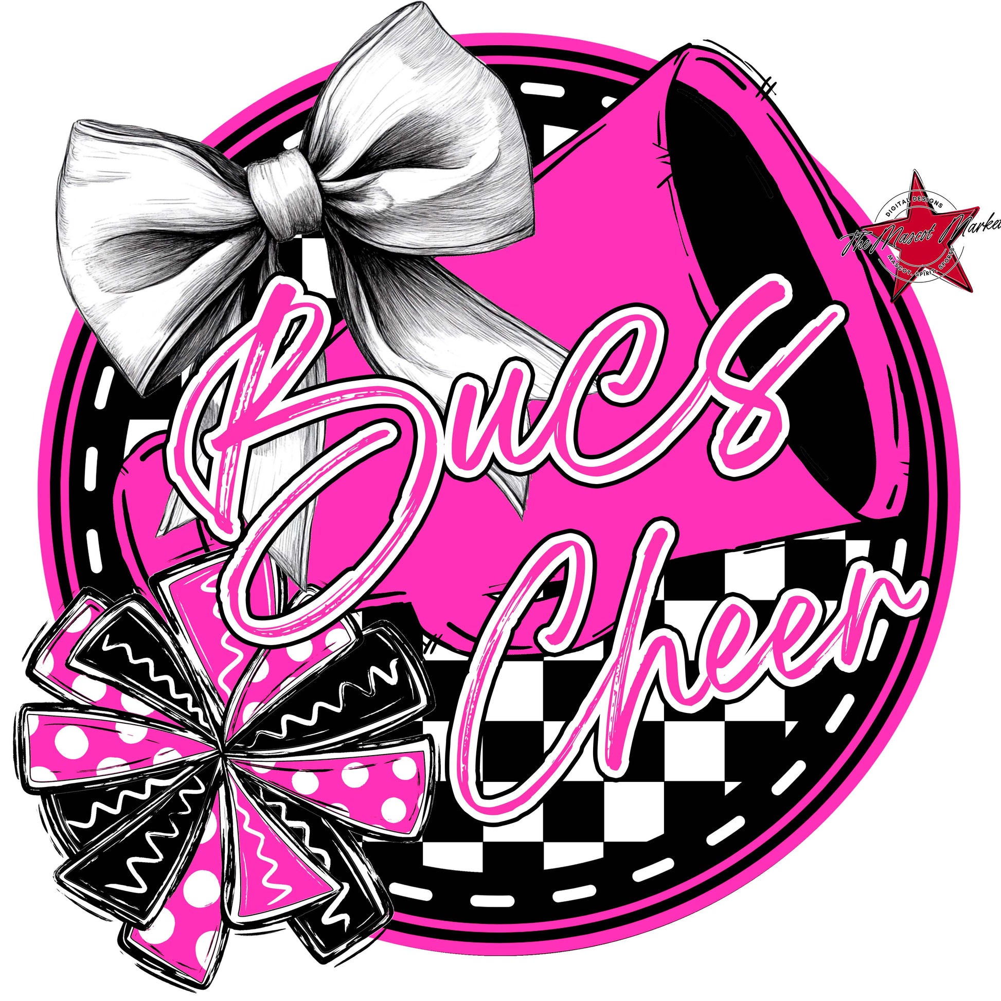 Bucs Circle Cheer Frame-Pink