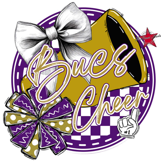 Bucs Circle Cheer Frame-Purple & Gold