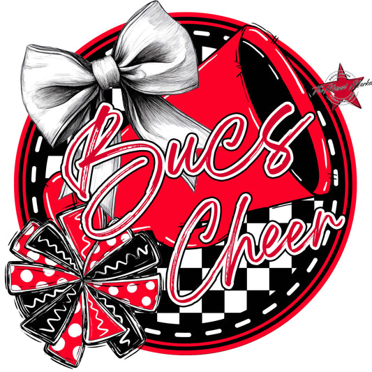 Bucs Circle Cheer Frame-Red